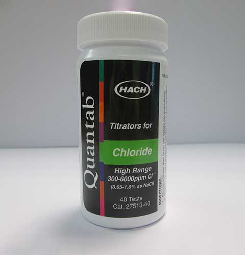 Quantab Chloride Titrator Strips Type 1176 Titration Range 0.05%-1% (300-6000 ppm) Nacl Pack of 40
